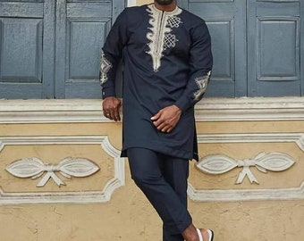 African Dashiki set, matching shirt and pant/African clothing / African men clothing / wedding suit/groom suit/dashiki/ Free DHL shipping