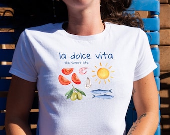 La Dolce Vita Trendy Shirt Baby Tee Tomato Shirt Coastal Granddaughter Tomato Girl Summer Italian Pride Shirt Tomato Gift Italy Shirts