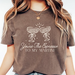 Espresso Martini Shirt Coffee Shirt Old Money Aesthetic Tomato Girl Tini Time Coquette Clothing Bow Valentine Shirt Espresso Martini Gift