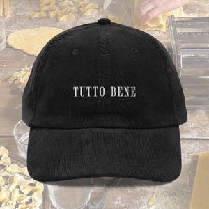 Tutto Bene Hat Corduroy Hat Italia Hat Italian Theme Embroidered Hat Brown Corduroy Hat Men Italy Trip Airport Outfit Italian Streetwear