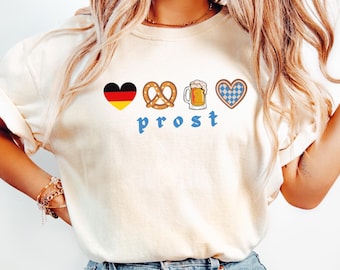 Prost Oktoberfest Shirt Oktoberfest Cheers Shirt Duits bier Shirt München Duitsland Oktoberfest T-shirt Drinken Shirt Shirt Duitse vlag