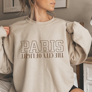 Paris Sweatshirt Varsity Sweatshirt Paris Shirt France Sweatshirt Paris Shirts Paris Gifts French Themed Gifts 90s Outfit Preppy Clothes