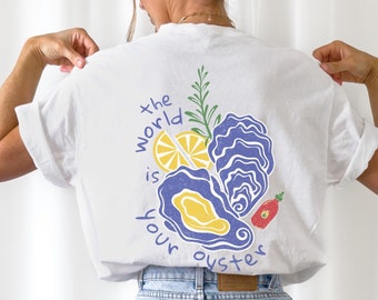 Oyster Shirt Küsten Enkelin Ozean inspiriert Stil italienisches Thema Küsten ästhetische Tomate Mädchen Sommer altes Geld ästhetisches italienisches Hemd
