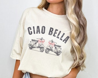 Ciao Bella Italienisches T-Shirt Ciao Shirt Italia Shirt Italienische Sprüche Italienisches Stolz-Shirt Italienische Geschenke Nonna Geschenke Kokette Kleidung Italiano