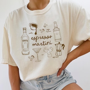Espresso Martini Shirt Funny Coffee Shirt Old Money Aesthetic Tini Time Espresso Martini Gift Espresso Martini Recipe T Shirt Martini Shirt