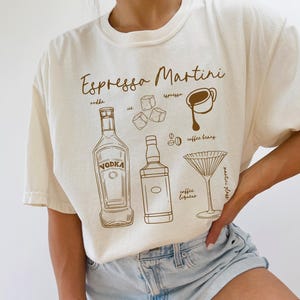 Espresso Martini Shirt Funny Coffee Shirt Old Money Aesthetic Tini Time Espresso Martini Gift Espresso Martini Recipe T Shirt Martini Shirt