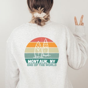 Montauk Crewneck Sweatshirt, Beach Sweatshirt, Surf Sweatshirt, Oversized Hoodie, Summer Time Sweatshirt, Vintage Design Crewneck