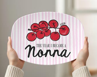 Bandeja personalizada para servir tomates Nonna, regalos sentimentales para Nonna, bandeja personalizada para la nueva abuela italiana, regalo del Día de la Madre para la abuela primeriza