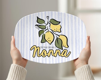 Personalized Nonna Lemon Serving Platter Sentimental Nonna Gifts Custom Platter for New Italian Grandma First Time Grandma Mothers Day