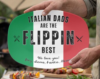 Piatto da barbecue personalizzato per papà italiano, piatto da portata personalizzato per la festa del papà, regalo per la festa del papà dai figli, regali italiani, piatto da barbecue per papà