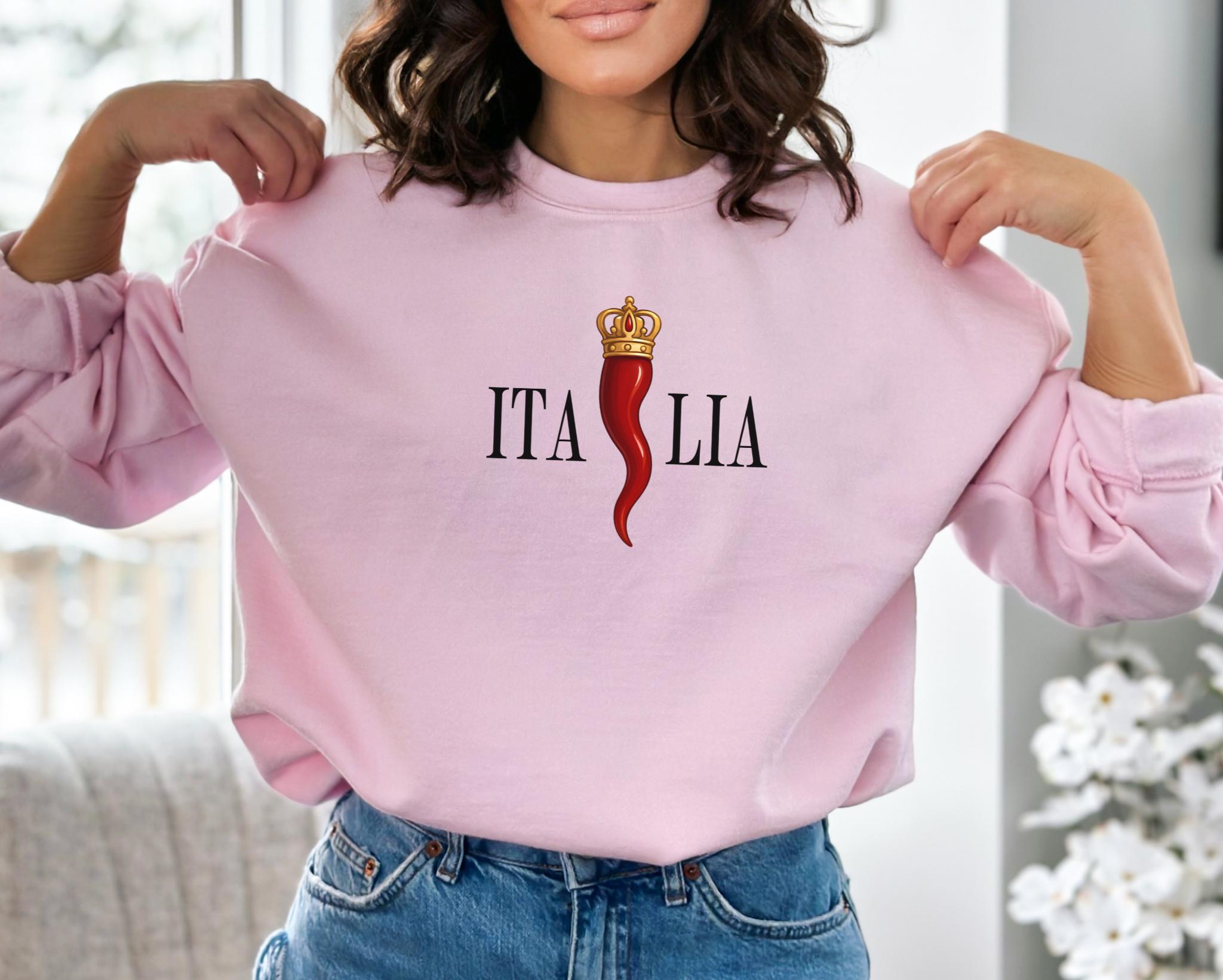 Cornicello Italia Sweatshirt Italian Horn Crewneck Malocchio Evil