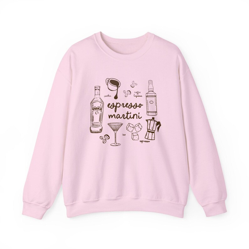 Martini Sweatshirt Espresso Martini Shirt Lustiges Kaffee Shirt Altes Geld Ästhetik Espresso Martini Geschenk Espresso Martini Rezept T-Shirt Light Pink