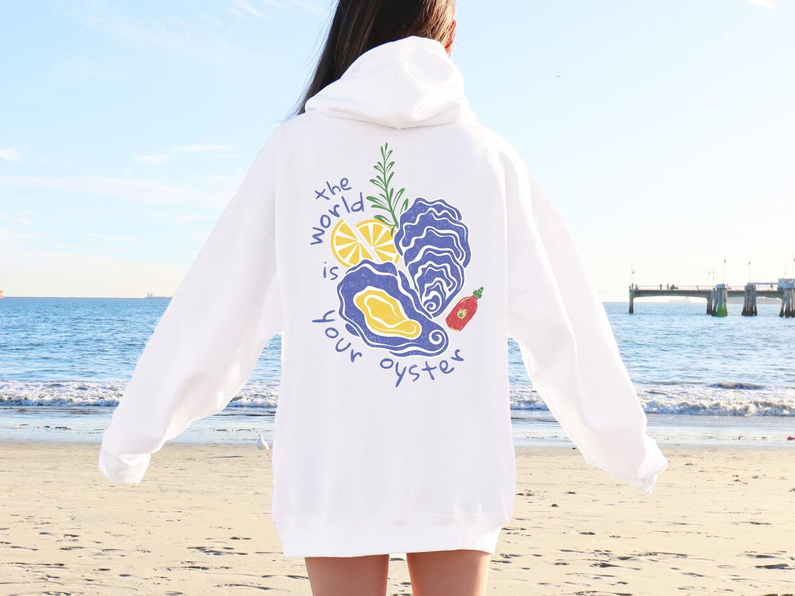 Oyster Hoodie Coastal Granddaughter Ocean Inspired Style Italian Theme Oyster Hoodie Coastal Granddaughter Ocean Inspired Style Italian Theme