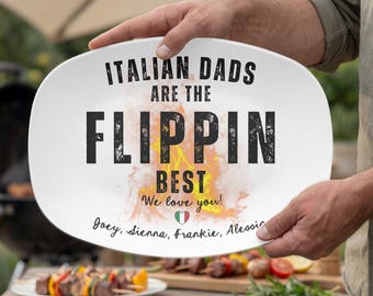 Piatto da barbecue personalizzato per papà italiano, piatto da portata personalizzato per la festa del papà, regalo per la festa del papà dai figli, regali italiani, piatto da barbecue per papà