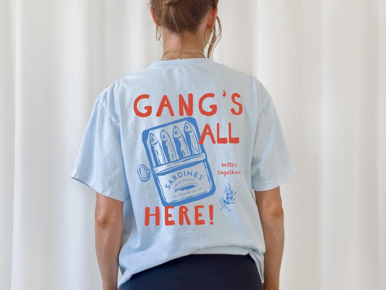 Sardine Shirt Shirt Italian Coastal Summer Tee Tinned Fish Tshirt Fisherman Aesthetic Sardines Seafood Festival Tshirt Tomato Girl Summer Chambray