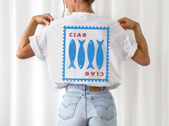 Ciao Sardine Shirt Tomato Girl Summer Tinned Fish Italian Shirt Coastal Aesthetic Sardines Ocean Inspired Style Coastal Granddaughter