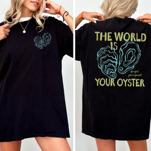 Oyster Shirt Italian Coastal Summer Tee Old Money Aesthetic Fisherman Aesthetic Seafood Festival Tshirt Tomato Girl Summer Gift For Her Black