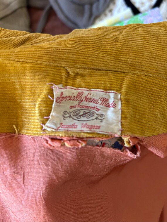 Handmade Patchwork corduroy jacket silk lining 19… - image 8