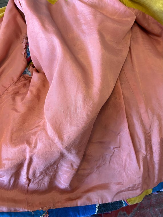 Handmade Patchwork corduroy jacket silk lining 19… - image 10