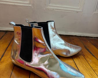 Botines estilo mod de piel plateada de Isabel Marant, talla 41 (10)