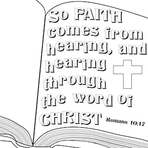 Best Seller - Printout Coloring Page - Romans 10:17