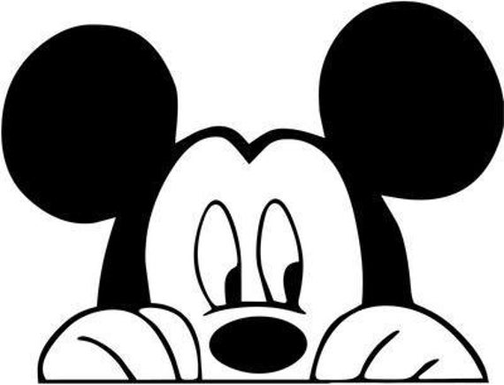 Disney Mickey Mouse Peeking Decal | Etsy