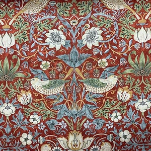ORIGINAL MORRIS & CO - Strawberry Thief (Red) for Free Spirit Fabrics. William Morris fabric sold by 1/2 Yard increments.  44-45" Wide.