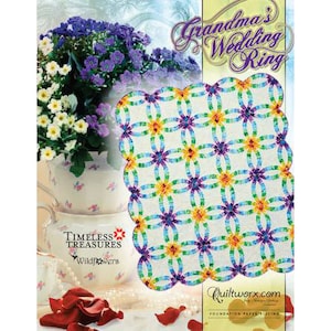 QUILTWORX - Patrón de anillo de bodas de la abuela por Judy Niemeyer Patrón de colcha con piezas de papel de la Fundación
