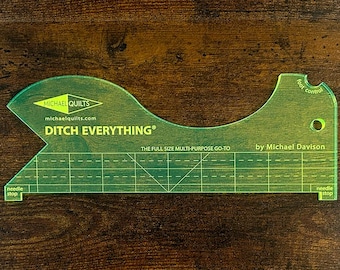 DITCH EVERYTHING®  1/4" Acrylic Ruler Template for Longarm and Domestic Machine Quilting.