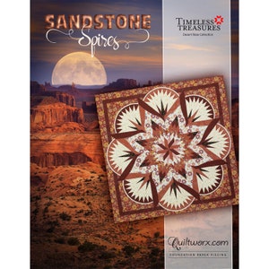 Patrón de edredón con piezas de papel de la Fundación Judy Niemeyer - QUILTWORX - SANDSTONE SPIRES