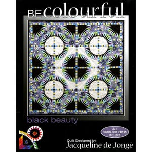 Padrão BeCOLOURFUL: BLACK BEAUTY por Jacqueline de Jonge (59" x 59") Padrão de base para patchwork para quilting