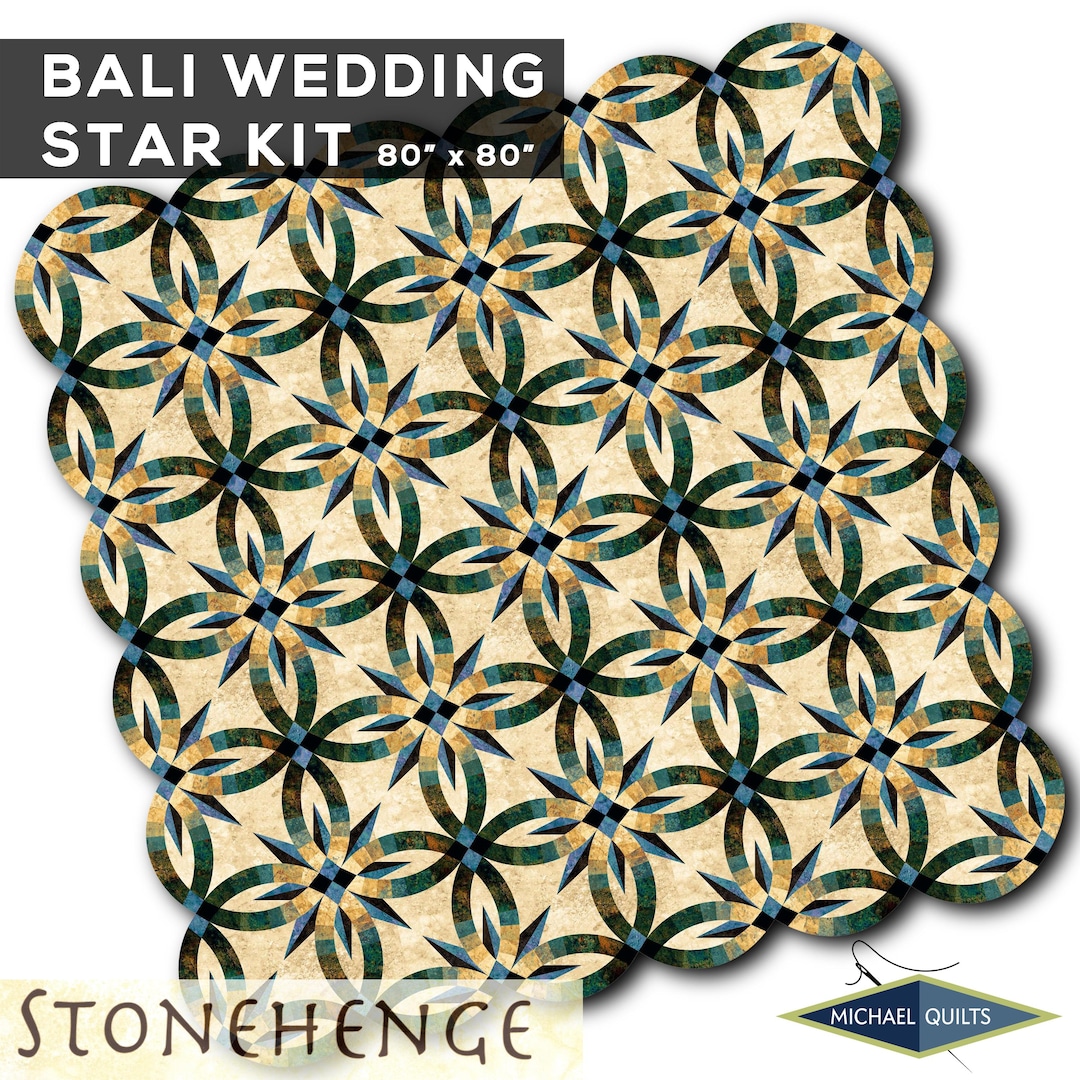 BALI WEDDING STAR Quilt Kit Judy Niemeyer Quiltworx Foundation Paper ...