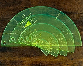 Baptist Fans FAB5 FAN SET – Stitch Precise Baptist Fans. 1/4" Quilting Rulers. Longarm and Domestic Quilting.