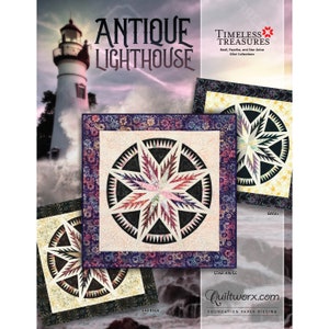 Patrón de edredón con piezas de papel de QUILTWORX - ANTIQUE LIGHTHOUSE de Judy Niemeyer Foundation