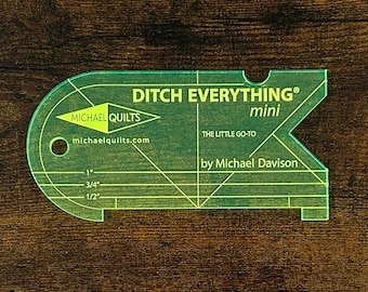 DITCH EVERYTHING® MINI  1/4" Acrylic Ruler Template for Longarm Machine Quilting.
