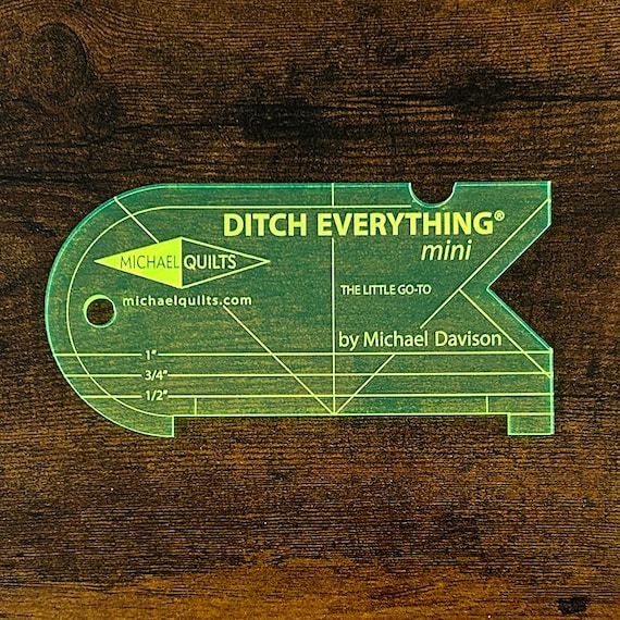 DITCH EVERYTHING® MINI  1/4" Acrylic Ruler Template for Longarm Machine Quilting.
