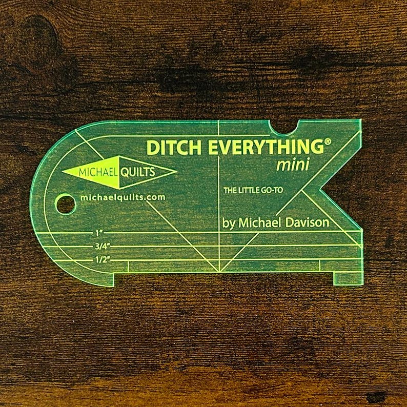 DITCH EVERYTHING® MINI 1/4" Acrylic Ruler Template for Longarm Machine Quilting. image 1