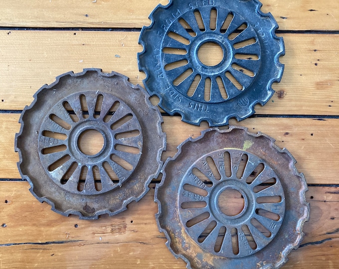 Vintage Cast Iron Seed Planter Plates Etsy