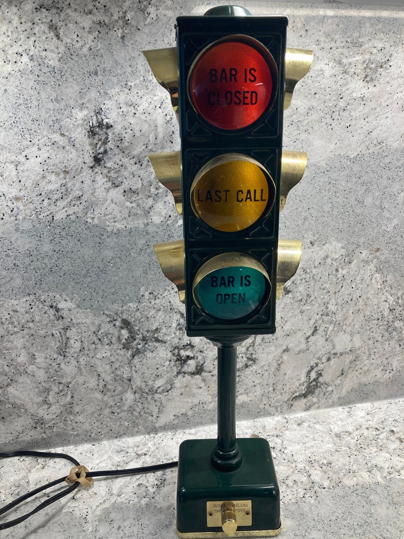 Vintage 1960s Stoplight Traffic Light Bar Light Bar is Open Etsy