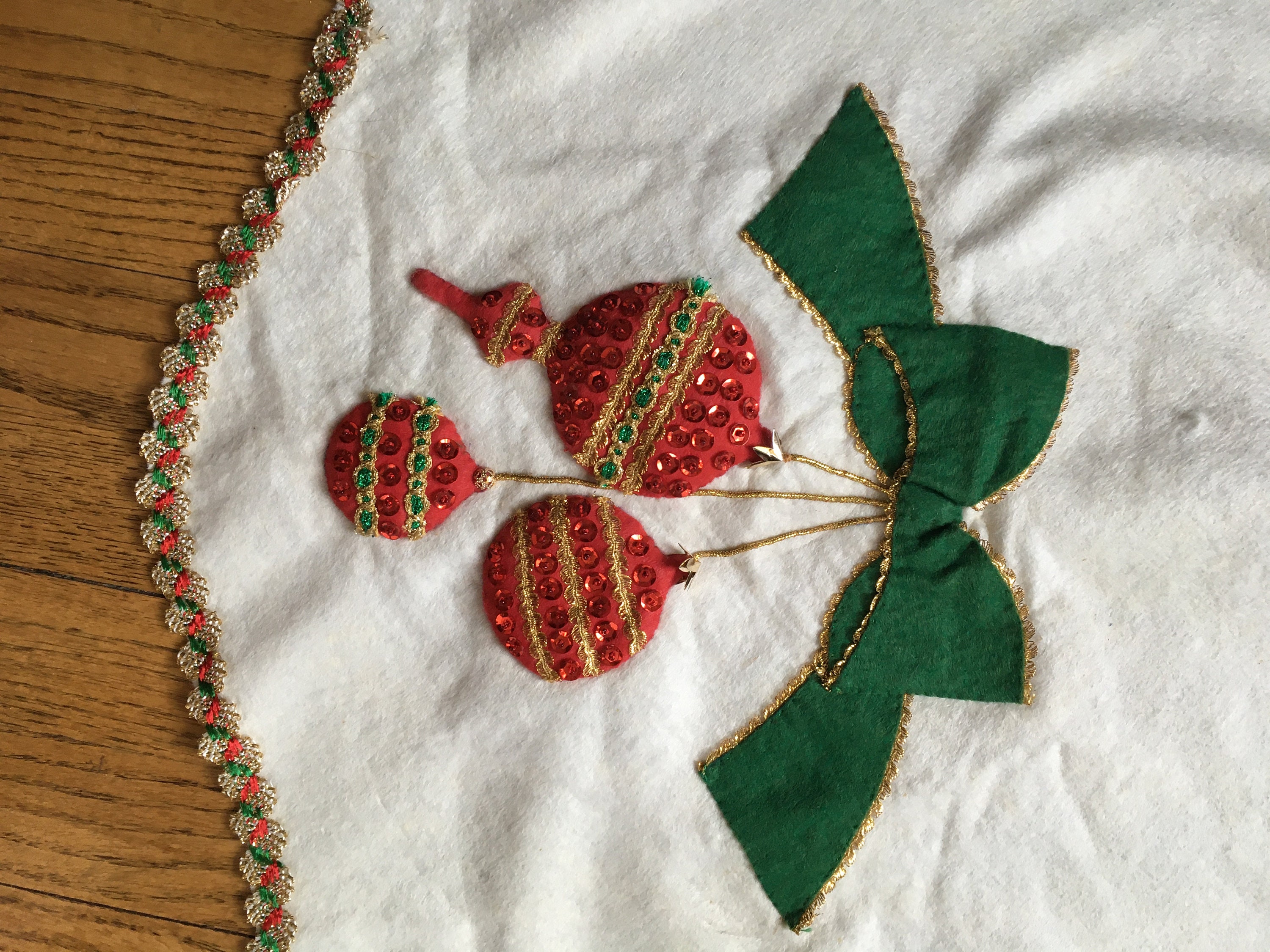 Vintage Tree Skirt Retro Tree Skirt Sequin Christmas Etsy