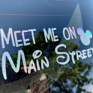 Meet Me On Main Street Decal | Main Street Decal | Car Decal | Glitter Decal | Custom Car Decal