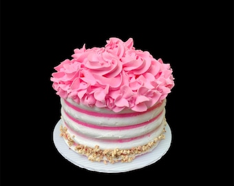 faux pink cake, birthday cake, prop photo cake, baby cake , fake food