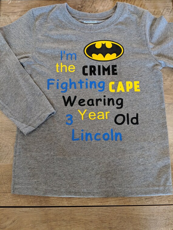 batman birthday shirt with cape