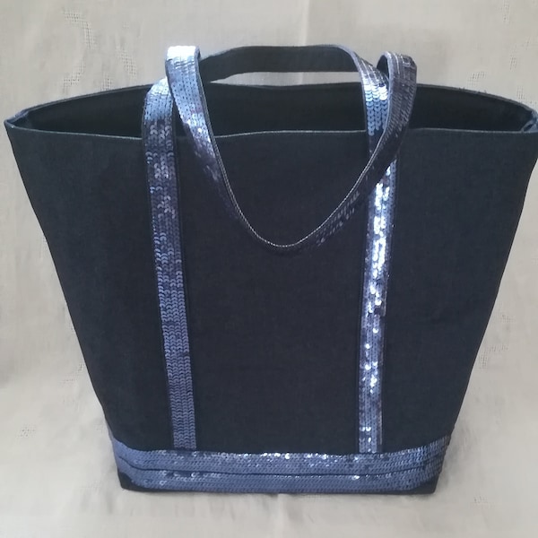 Sac cabas moyen en jean denim