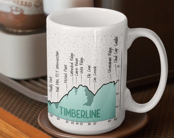 Timberline Trail Mug, Mt Hood, Oregon, Ceramic