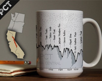 Mug: The PCT - California Central. Pacific Crest Trail, State of California, Trail Mug Series