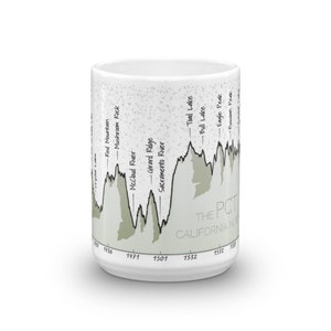 Mug: The PCT California North. Pacific Crest Trail, State of California, Trail Mug Series image 4