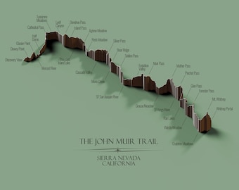 Poster Print - John Muir Trail 3D Rendering
