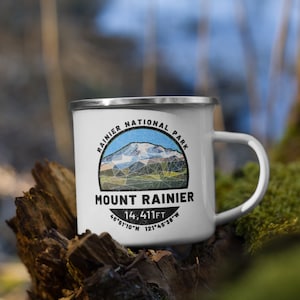 Enamel Camp Mug - Mountain Mug Series - Mount Rainier