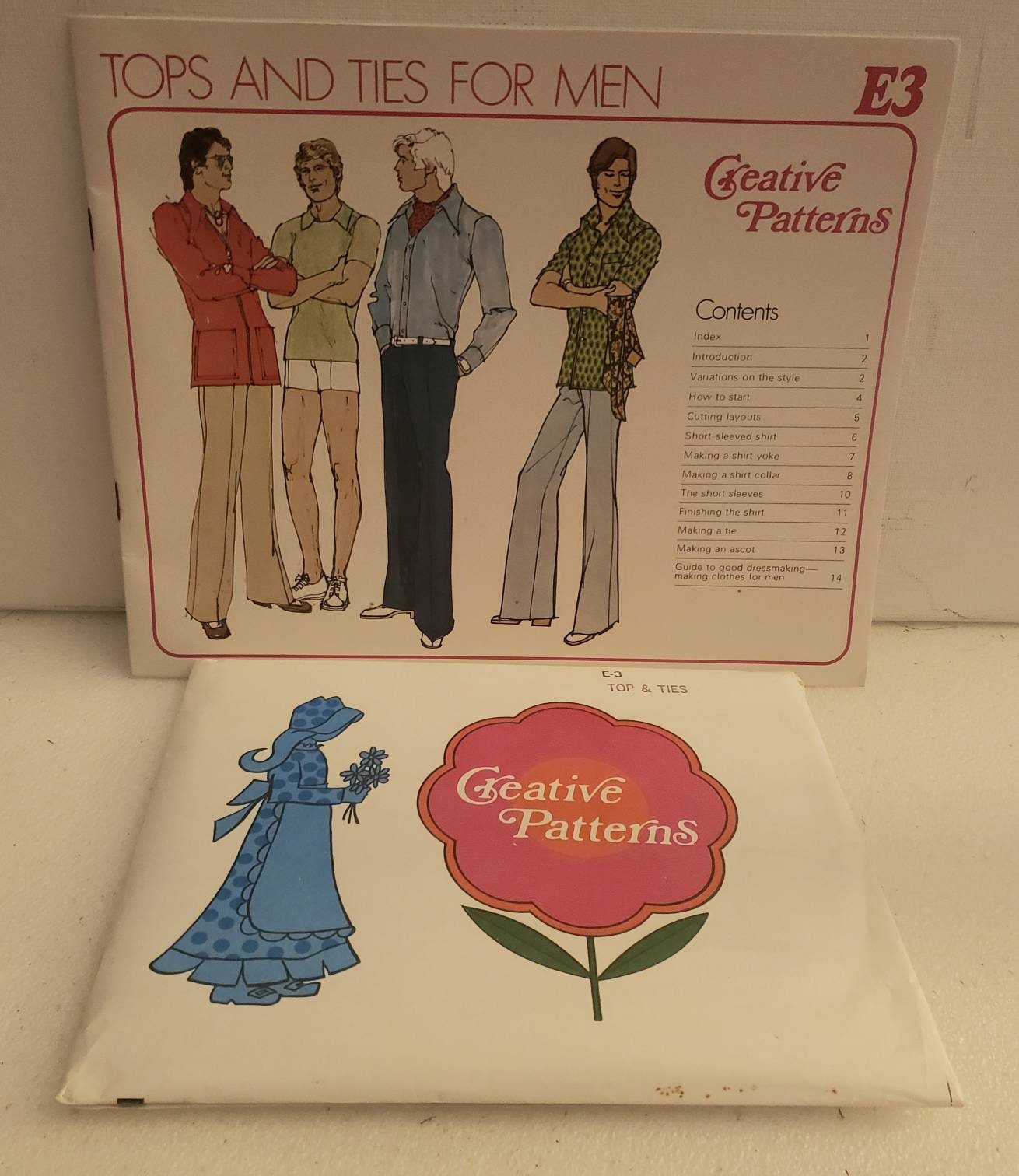 Creative Patterns E3 Tops and Ties for Men patten and instruction booklet from 1975